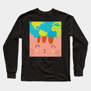 Cat Earth Day Long Sleeve T-Shirt